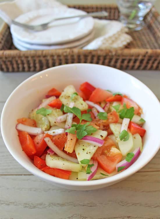 Summer tomato and cucumber salad recipe