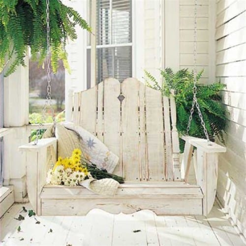 Nantucket porch swing from an adirondack chair