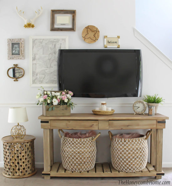 Small Space Living Room Makeover World Market and The Honeycomb Home