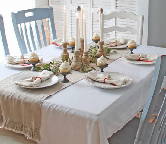 Christmas table decor and centerpiece