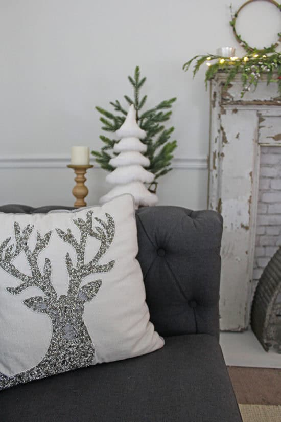 Deer Christmas throw pillow