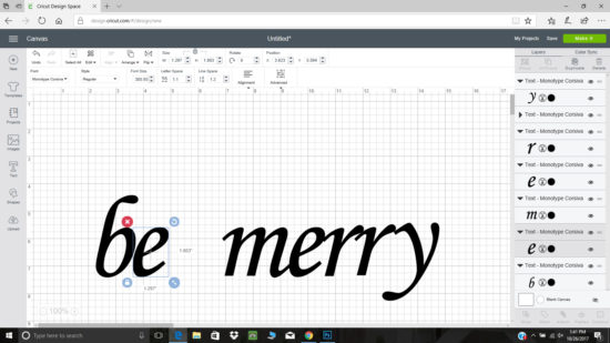 be merry decal with Cricut machine