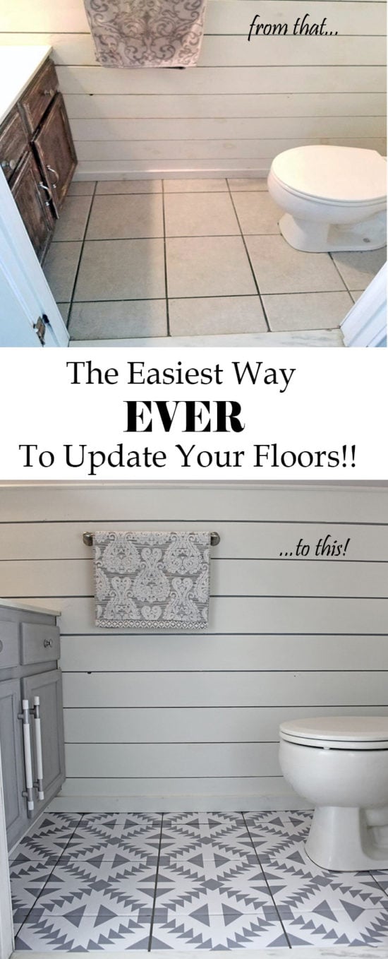 Floor Stickers in The Bathroom! - The Honeycomb Home