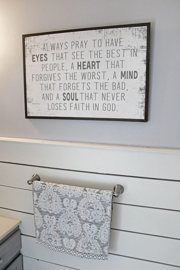 Floor Stickers in The Bathroom! - The Honeycomb Home