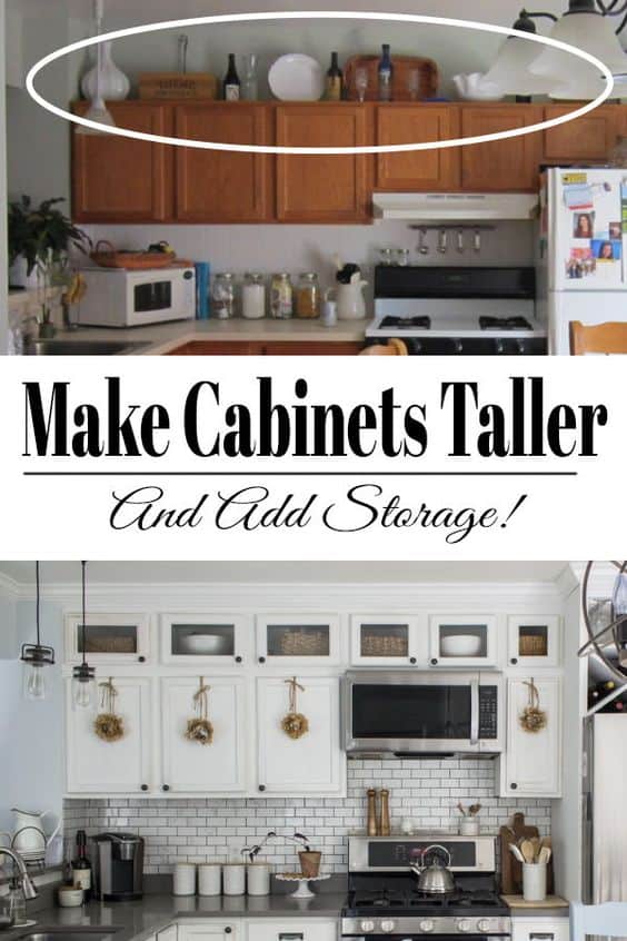 Tall Kitchen Cabinets How To Add Height The Honeycomb Home