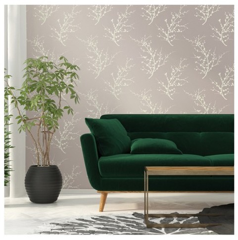 neutral peel and stick wallpaper floral