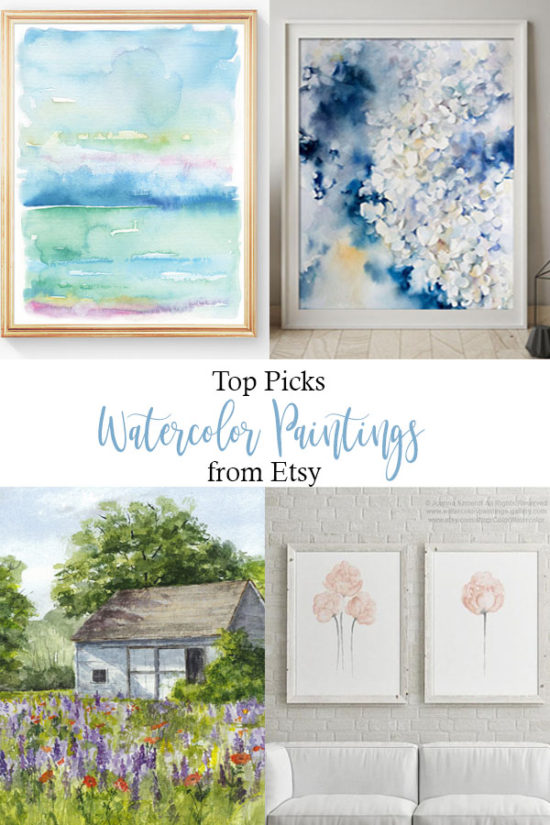 Watercolor Paintings from Etsy - The Honeycomb Home