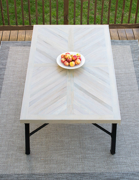 diy outdoor table herrringbone pattern craving some creativity