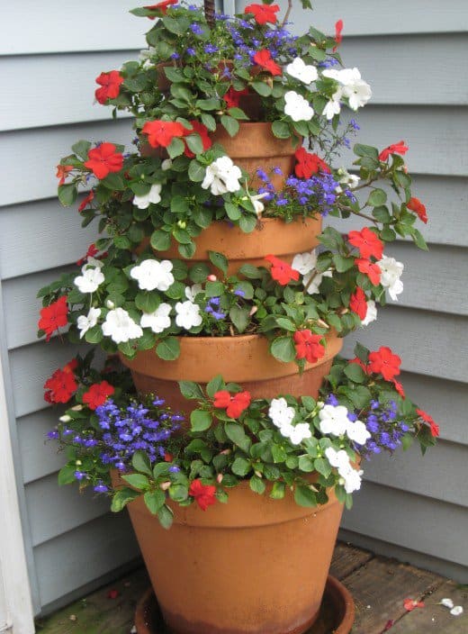 tiered garden pots