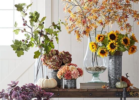 Faux Fall Flowers Decor