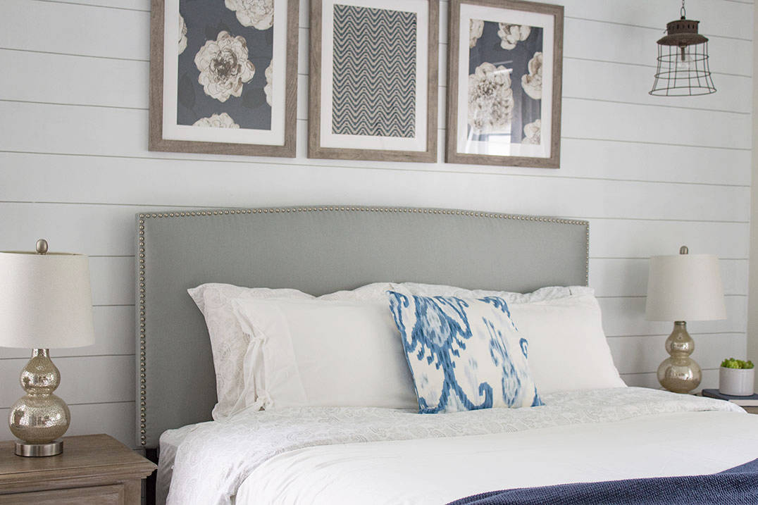 painted shiplap accent wall