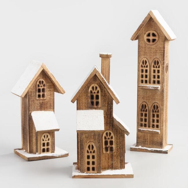 Farmhouse Style Christmas decorations, Wood Christmas Houses