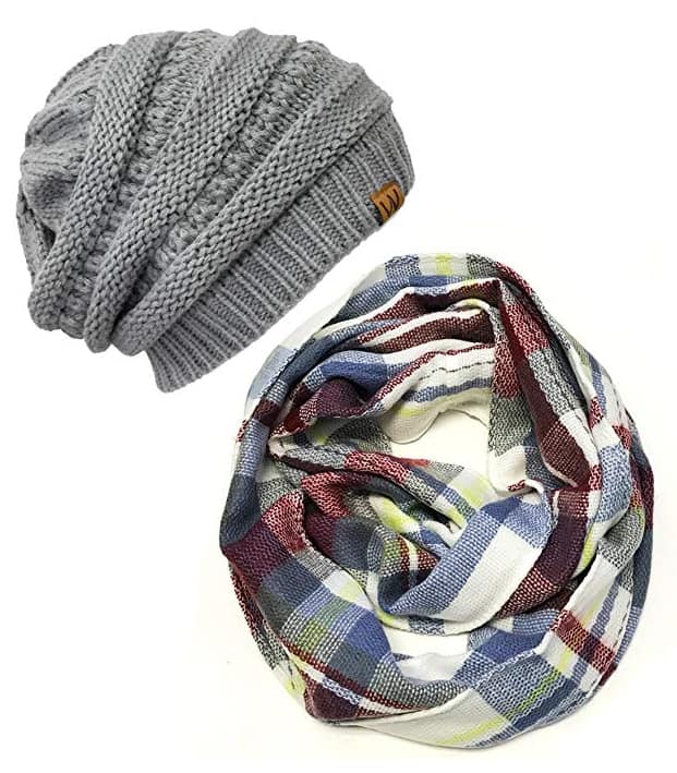 slouch hat and scarf set, gift ideas for teens