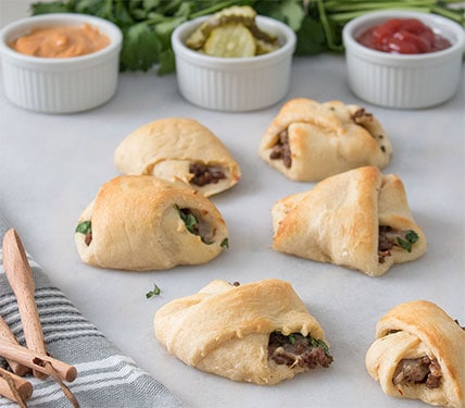 Cheeseburger Bites Crescent Roll Appetizers