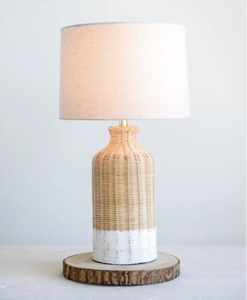 wicker/rattan table lamp