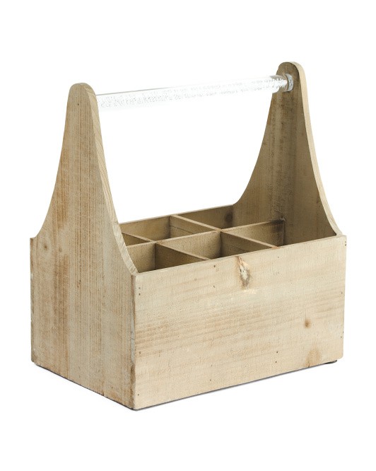 wooden crate with handle