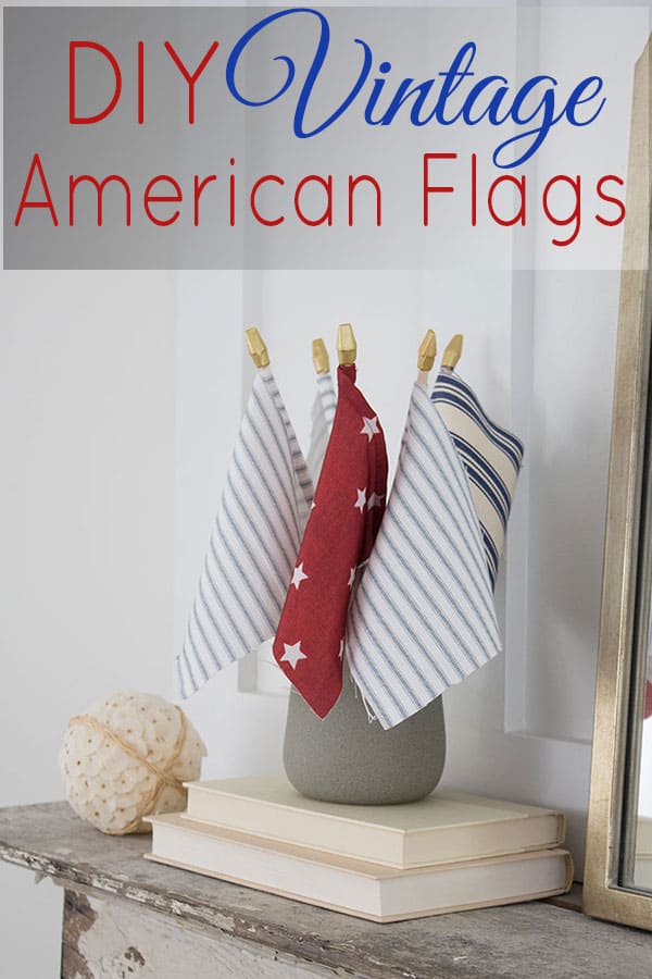 DIY American Flag craft project made from vintage style fabric, SO cute and SO easy to make!!