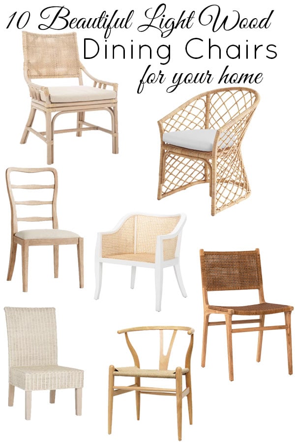 10 Light Wood Dining Chairs - The Honeycomb Home