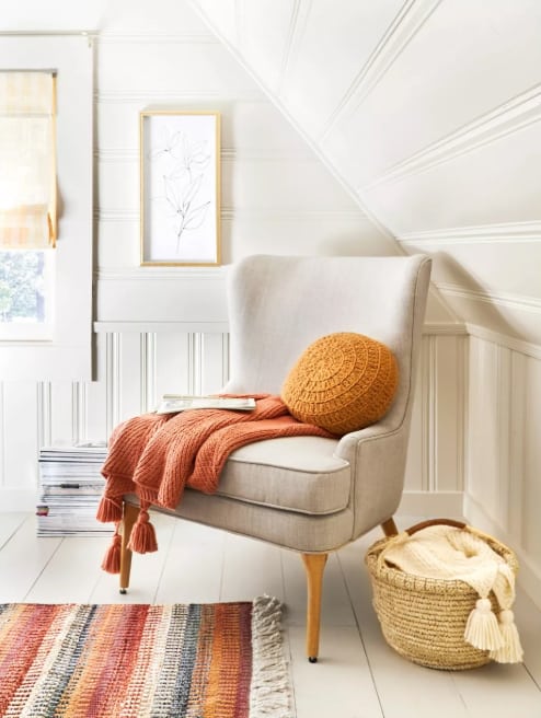 rust colored fall crochet pillow round