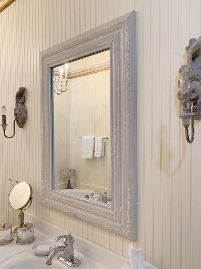 weathered mirror for the bathroom