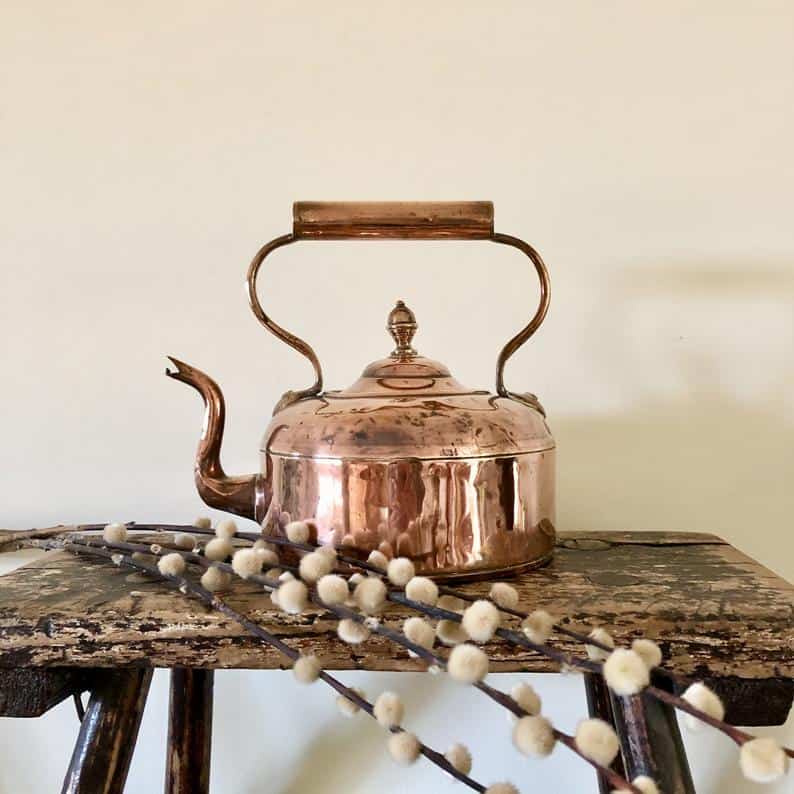 antique copper kettle