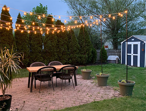 DIY ideas for the yard patio string lights