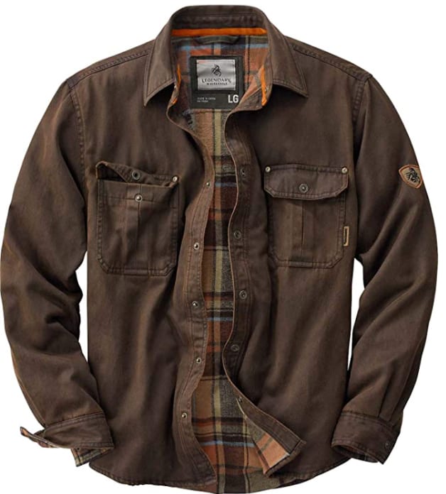 mens flannel lined shirt jacket