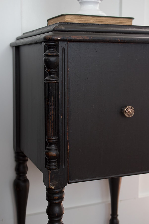 How to Paint Furniture Black Distressed (Without Sanding!) - The Honeycomb  Home