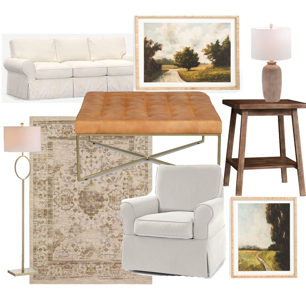 eclectic living room design board