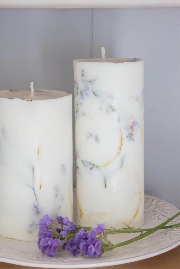 how to make candles with flowers