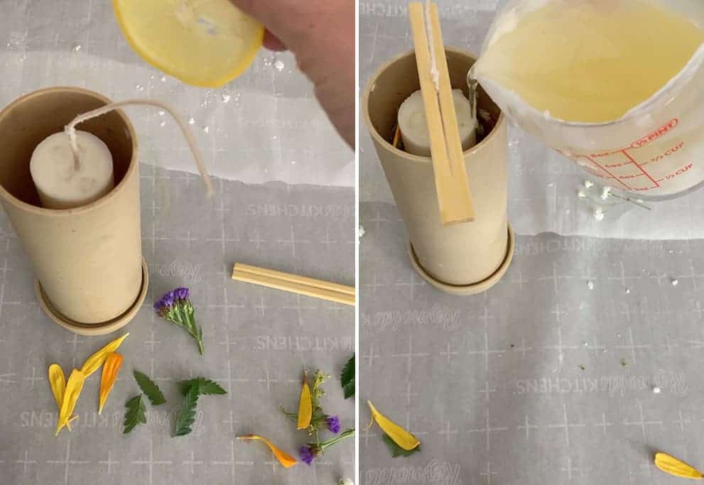 how to make candles with flowers inside