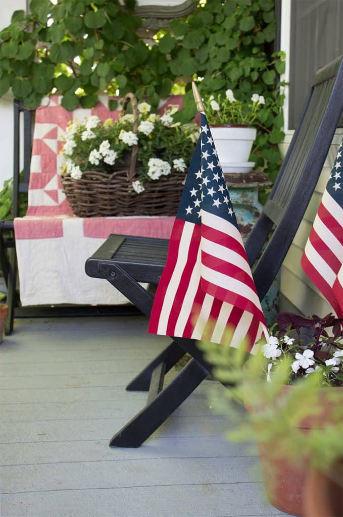 red white and blue front porch ideas - summer patriotic decorating ideas