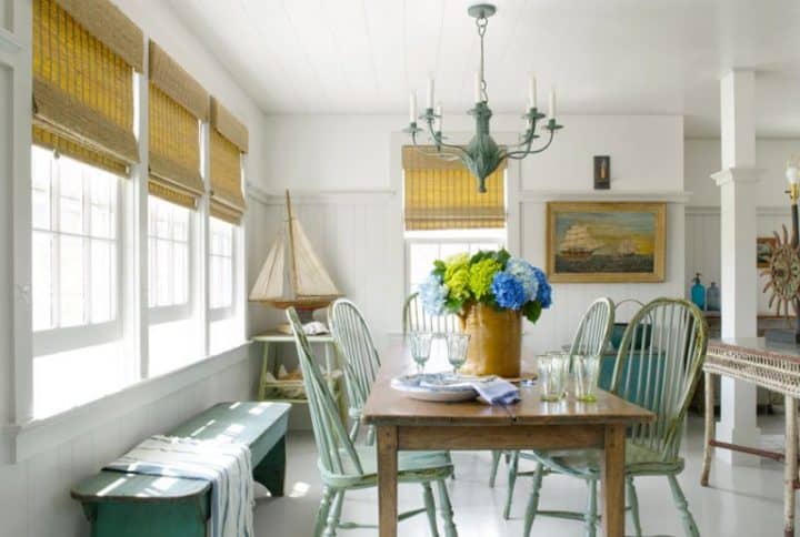 coastal interior design style dining rooms