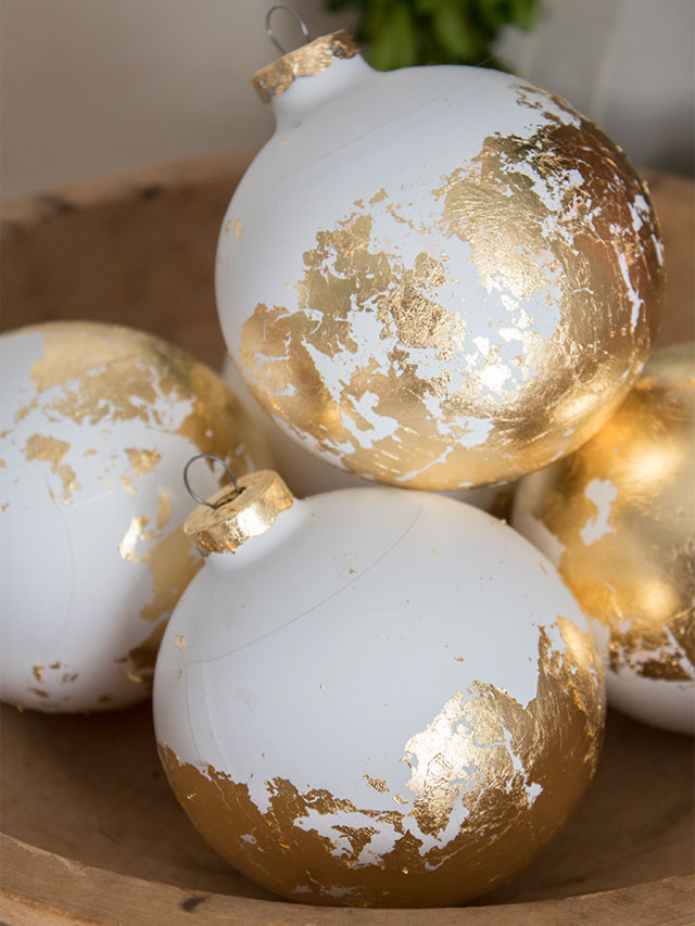 How To Gold Leaf Christmas Ornaments