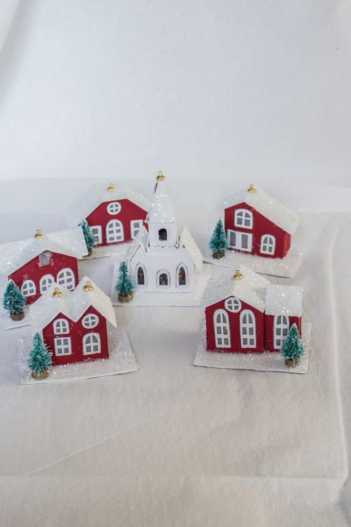 how-to-make-vintage-Christmas-houses - vintage ornaments