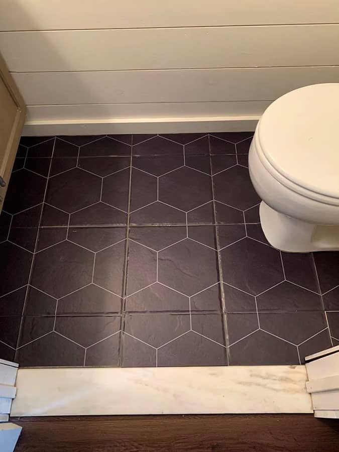 black tile stickers for bathroom floors 