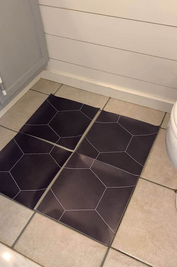 Tile Stickers Bathroom Update The, How To Apply Floor Tile Stickers