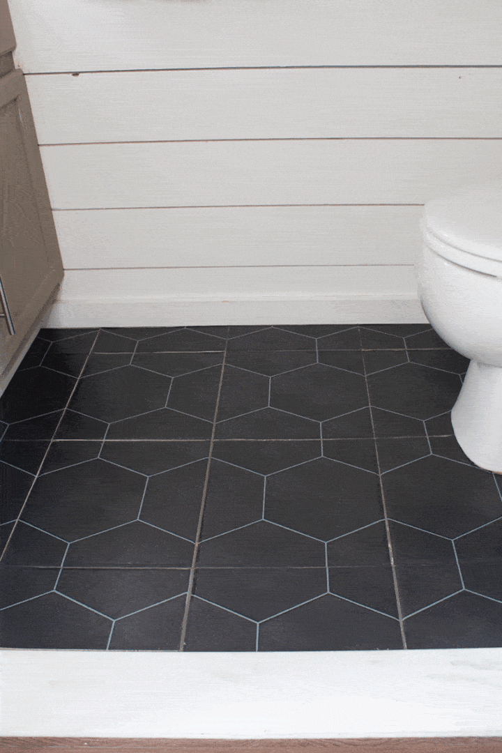 Tile Stickers Bathroom Update The, How To Apply Floor Tile Stickers