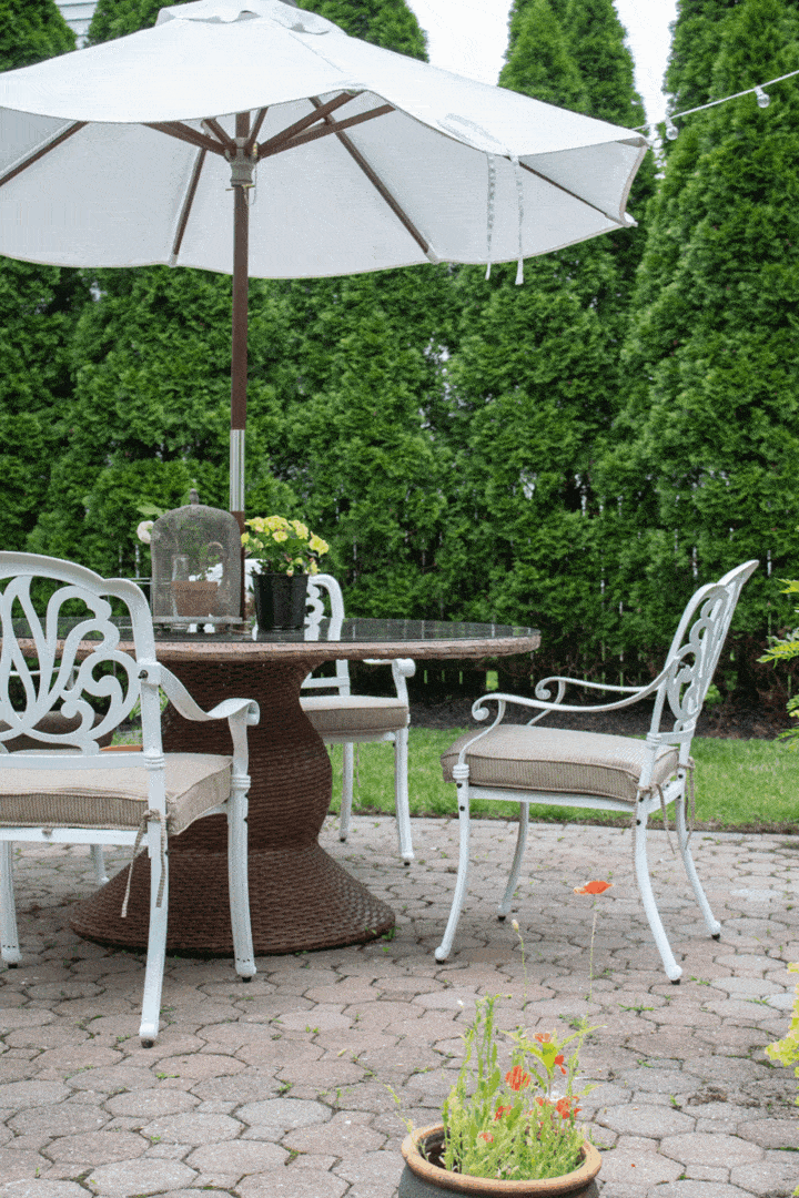 white outdoor chairs