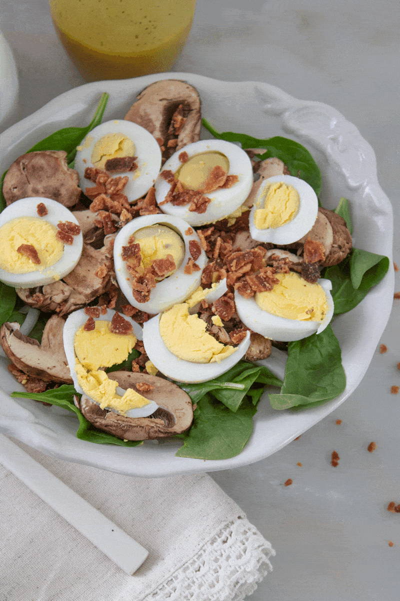 spinach mushroom salad