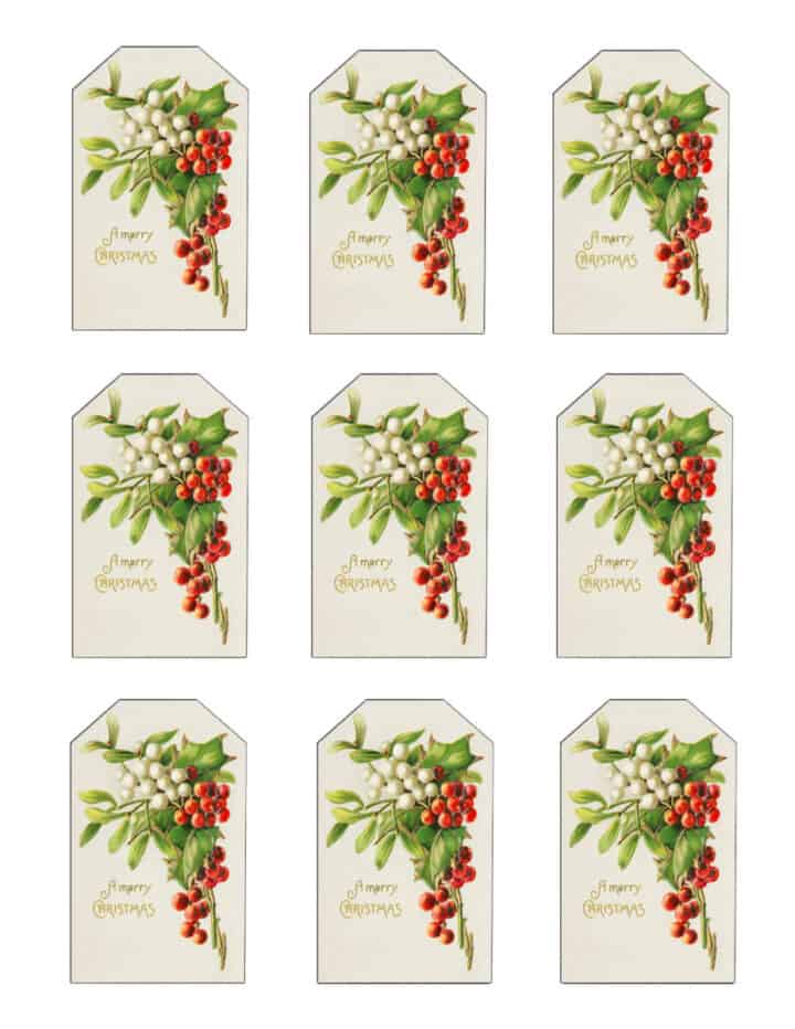 Vintage Christmas Gift Tags Free Printables The Honeycomb Home