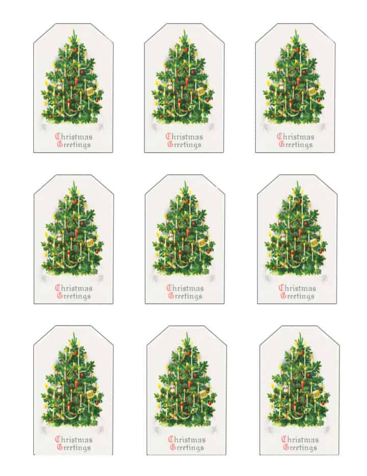 vintage christmas gift tag printable