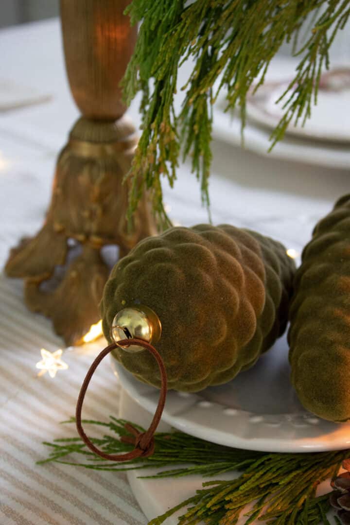 velvet pinecone ornaments