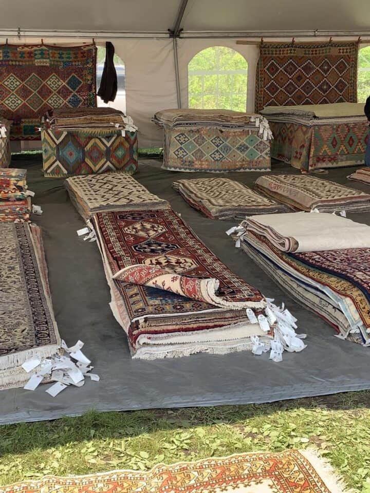 turkish rugs at Brimfield