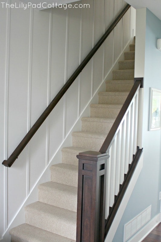 planked-wall-staircase - staircase makeover DIY