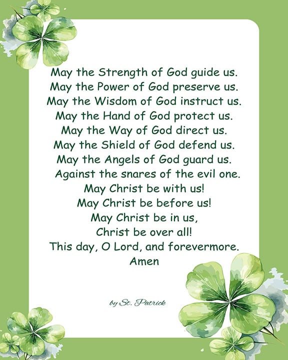 May the strength of God guide us st patricks day prayer printable 8x10