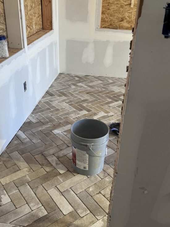 Brick Flooring In Our Sunroom - The Honeycomb Home