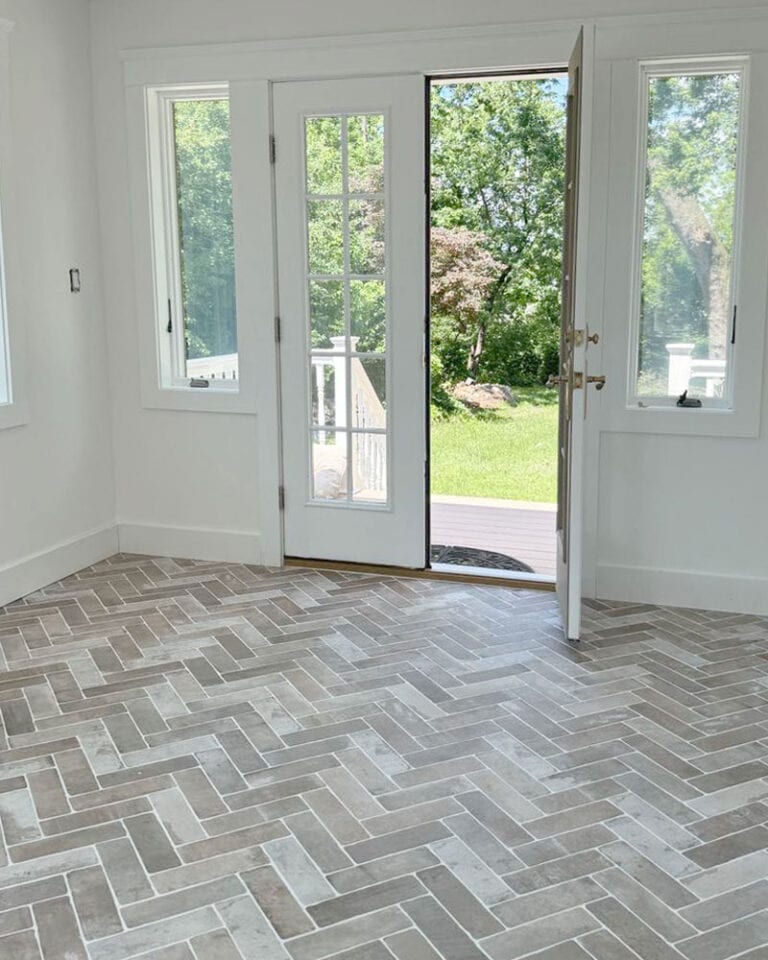 Brick Flooring In Our Sunroom - The Honeycomb Home