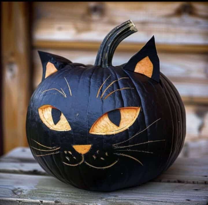 black cat pumpkin