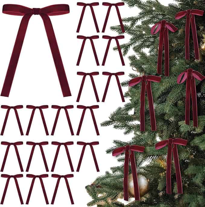 Christmas tree velvet premade bows